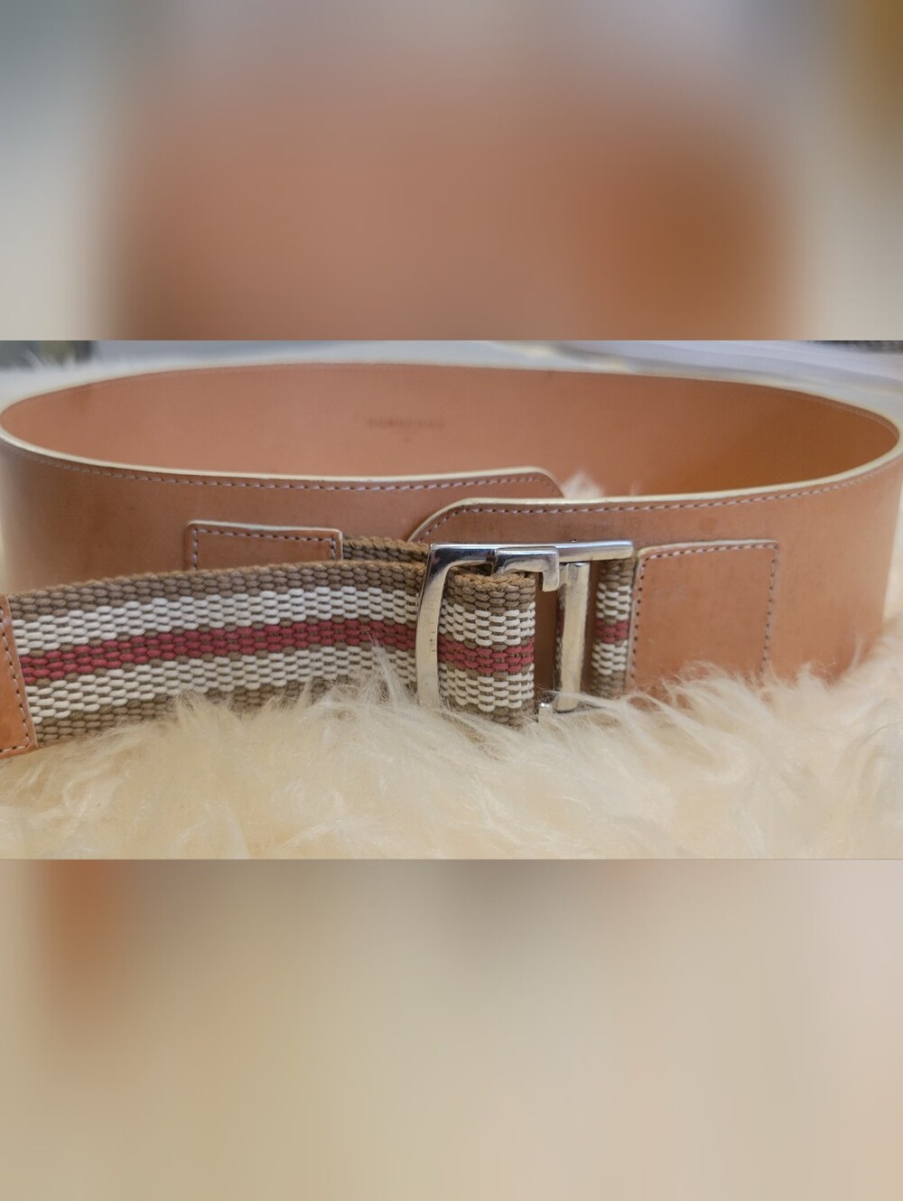 Natural Leather Burberry Belt